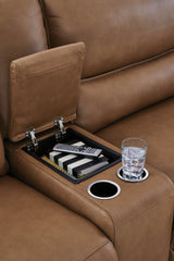 Silverbrooke Caramel 6-Piece Reclining Sectional with Storage Console - Ornate Home