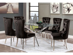 Silveria Chrome/Black 5 Pc. Dining Table Set - Ornate Home