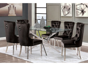 Silveria Chrome/Black 5 Pc. Dining Table Set - Ornate Home