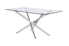 Silveria Chrome/Black 7 Pc. Dining Table Set - Ornate Home