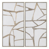 Silverlines Silver/White Canvas