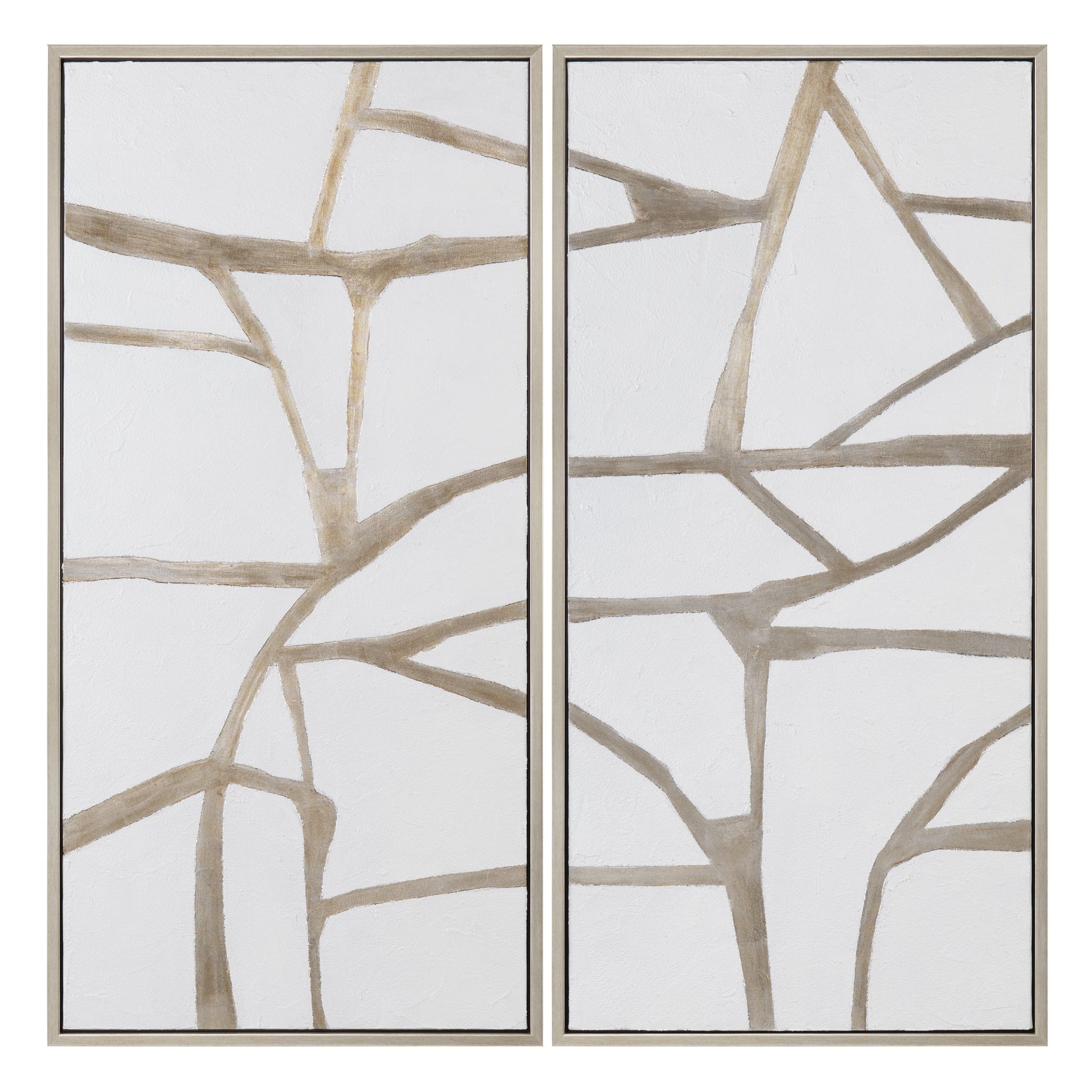 Silverlines Silver/White Canvas