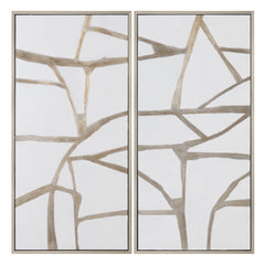 Silverlines Silver/White Canvas - Ornate Home