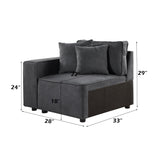 Silvester Gray Left Facing Chair W/2 Pillows - Ornate Home