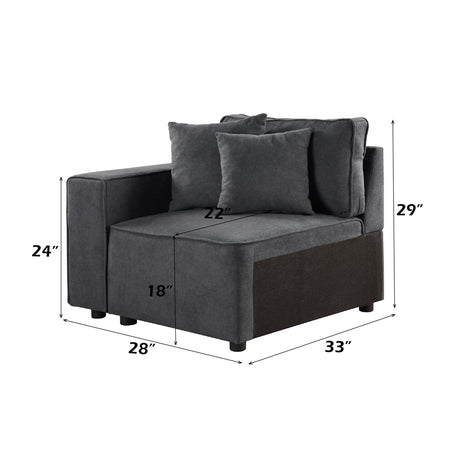 Silvester Gray Left Facing Chair W/2 Pillows - Ornate Home