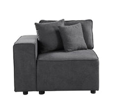 Silvester Gray Left Facing Chair W/2 Pillows - Ornate Home