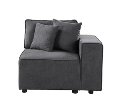 Silvester Gray Right Facing Chair W/2 Pillows - Ornate Home