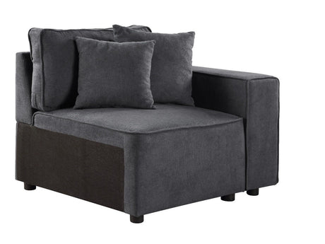 Silvester Gray Right Facing Chair W/2 Pillows - Ornate Home