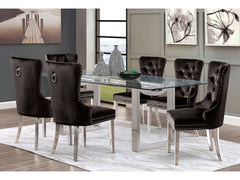 Silvestri Chrome/Black 5 Pc. Dining Table Set - Ornate Home