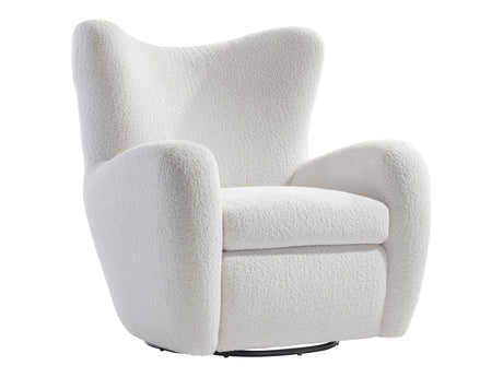 Silvi White/Cream Fabric Swivel Chair - Ornate Home
