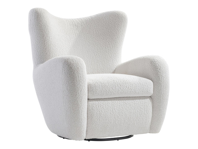Silvi White/Cream Fabric Swivel Chair - Ornate Home