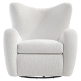 Silvi White/Cream Fabric Swivel Chair - Ornate Home