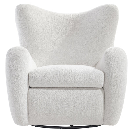 Silvi White/Cream Fabric Swivel Chair - Ornate Home