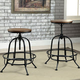 Silvia Black/Medium Oak Counter Height Chair (Set of 2) - Ornate Home
