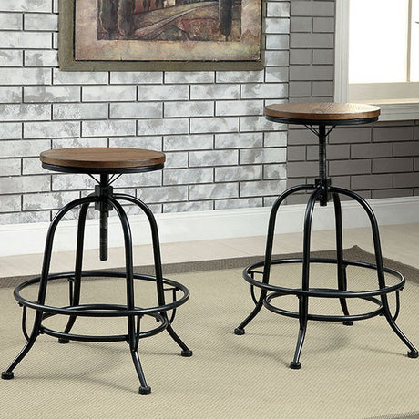 Silvia Black/Medium Oak Counter Height Chair (Set of 2) - Ornate Home
