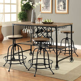 Silvia Black/Medium Oak Counter Height Chair (Set of 2) - Ornate Home