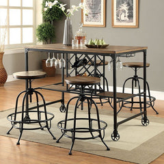 Silvia Black/Medium Oak Counter Height Chair (Set of 2) - Ornate Home