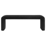 Simba Black Boucle Fabric Waterfall Long Bench - Ornate Home