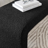 Simba Black Boucle Fabric Waterfall Long Bench - Ornate Home
