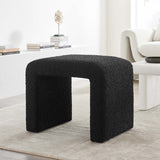 Simba Black Boucle Fabric Waterfall Stool - Ornate Home