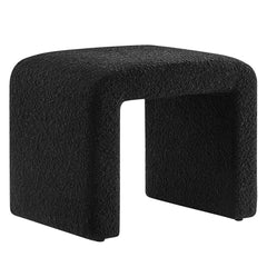 Simba Black Boucle Fabric Waterfall Stool - Ornate Home