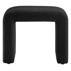 Simba Black Boucle Fabric Waterfall Stool - Ornate Home