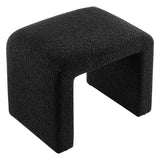 Simba Black Boucle Fabric Waterfall Stool - Ornate Home