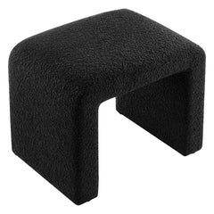 Simba Black Boucle Fabric Waterfall Stool - Ornate Home