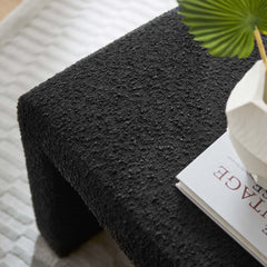Simba Black Boucle Fabric Waterfall Stool - Ornate Home