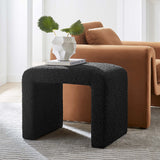 Simba Black Boucle Fabric Waterfall Stool - Ornate Home