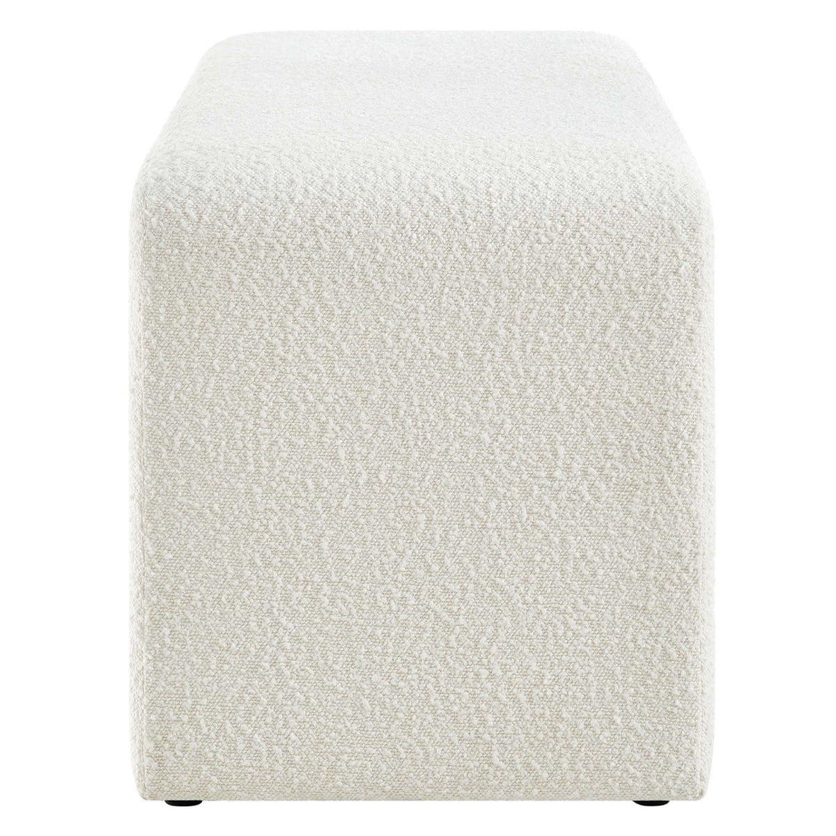 Simba Ivory Boucle Fabric Waterfall Long Bench - Ornate Home