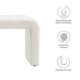 Simba Ivory Boucle Fabric Waterfall Long Bench - Ornate Home