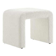 Simba Ivory Boucle Fabric Waterfall Stool - Ornate Home