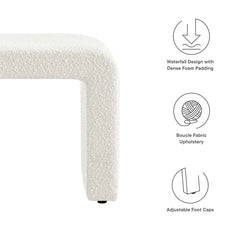 Simba Ivory Boucle Fabric Waterfall Stool - Ornate Home