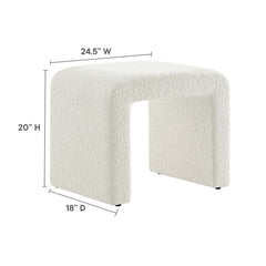 Simba Ivory Boucle Fabric Waterfall Stool - Ornate Home