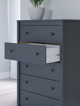Simmenfort Navy Blue Five Drawer Chest (Online Special Price) - Ornate Home