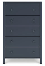 Simmenfort Navy Blue Five Drawer Chest - Ornate Home