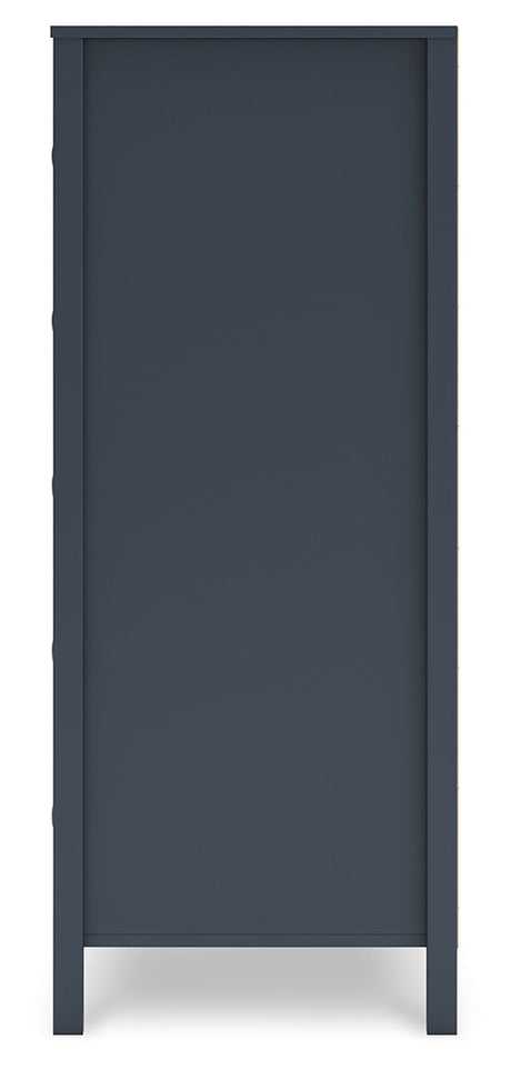 Simmenfort Navy Blue Five Drawer Chest - Ornate Home