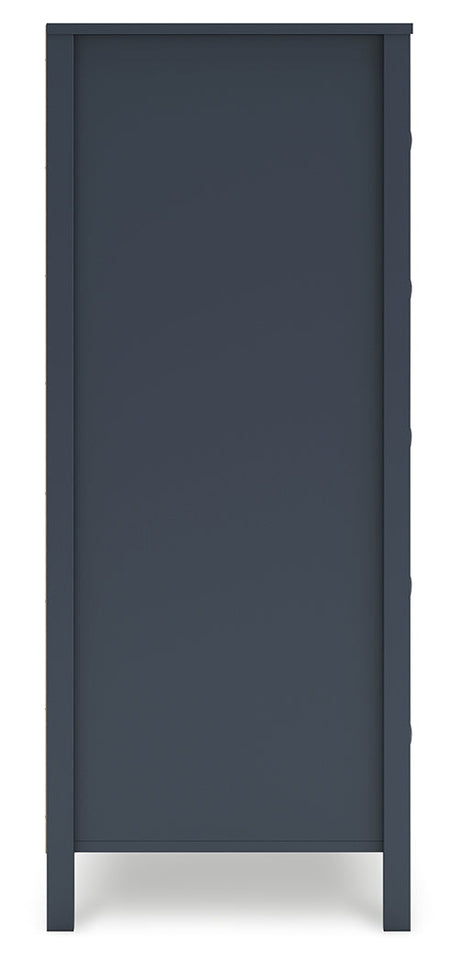 Simmenfort Navy Blue Five Drawer Chest - Ornate Home