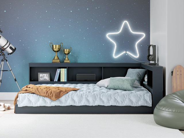 Simmenfort Navy Blue Full Bookcase Storage Youth Bed (Online Special Price) - Ornate Home
