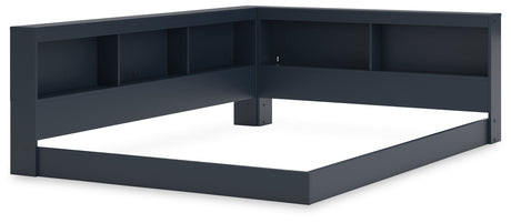 Simmenfort Navy Blue Full Bookcase Storage Youth Bed - Ornate Home