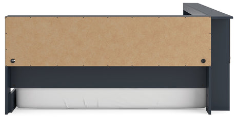 Simmenfort Navy Blue Full Bookcase Storage Youth Bed - Ornate Home