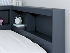Simmenfort Navy Blue Full Bookcase Storage Youth Bed - Ornate Home
