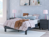 Simmenfort Navy Blue Full Platform Bed (Online Special Price) - Ornate Home