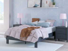 Simmenfort Navy Blue Full Platform Bed (Online Special Price) - Ornate Home