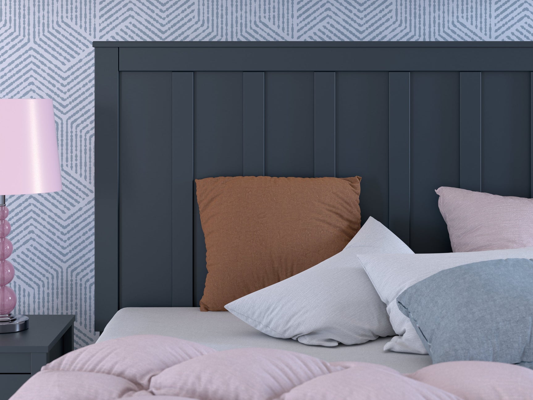 Simmenfort Navy Blue Full Platform Bed (Online Special Price) - Ornate Home