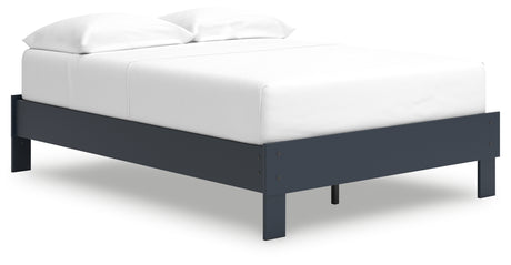 Simmenfort Navy Blue Full Platform Bed - Ornate Home