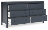 Simmenfort Navy Blue Six Drawer Dresser (Online Special Price) - Ornate Home