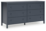 Simmenfort Navy Blue Six Drawer Dresser - Ornate Home