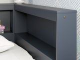 Simmenfort Navy Blue Twin Bookcase Storage Youth Bed (Online Special Price) - Ornate Home